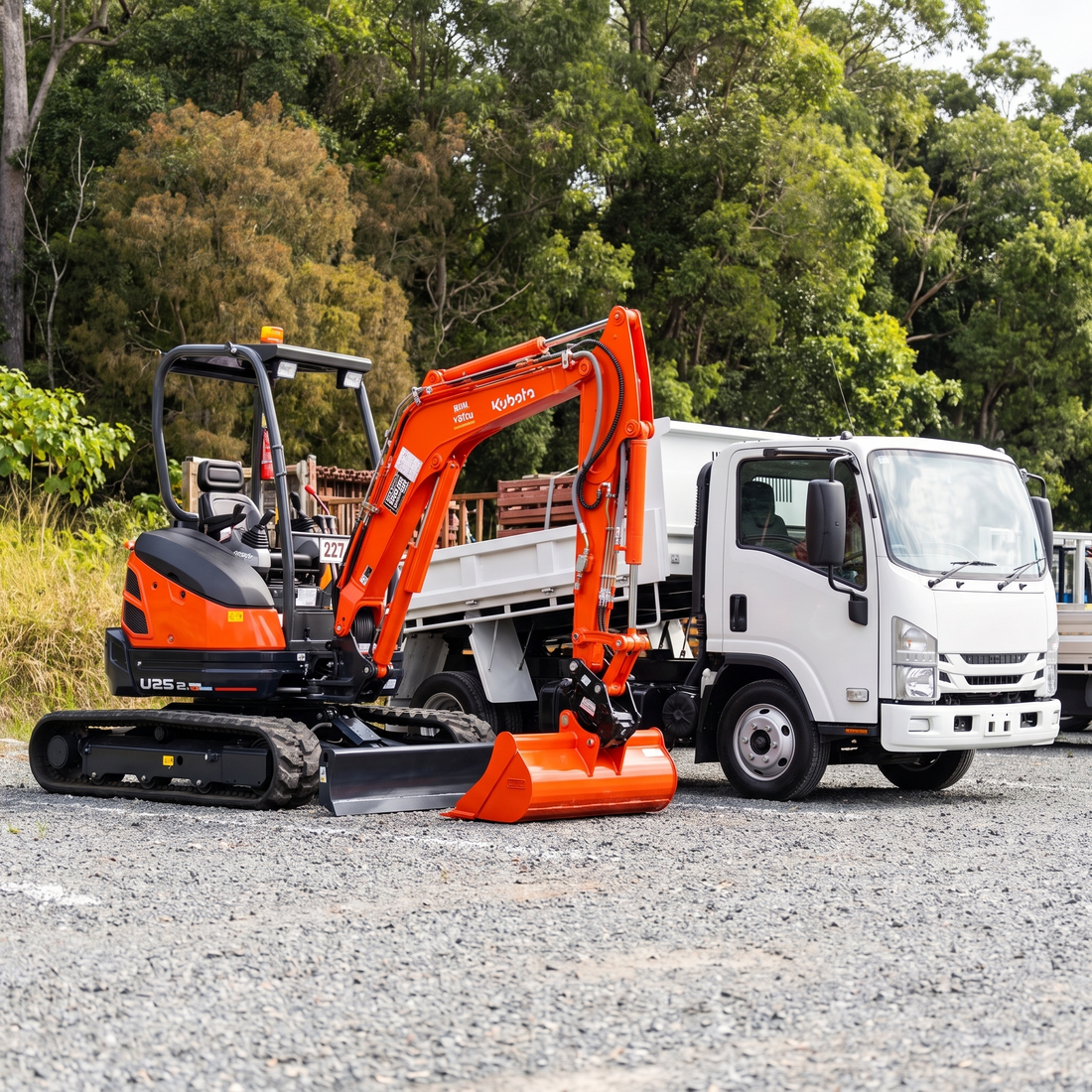 Tipper and 2.5 tonne digger weekend combo