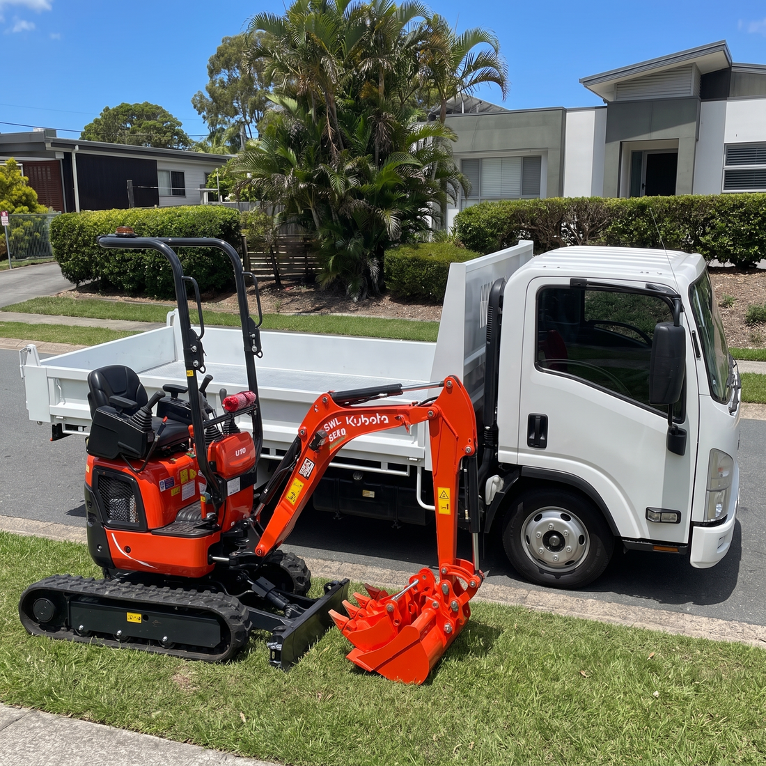 Tipper and micro digger weekend combo